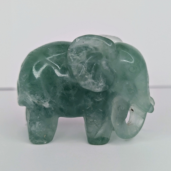 Other - Natural Fluorite Carved Elephant Figurine